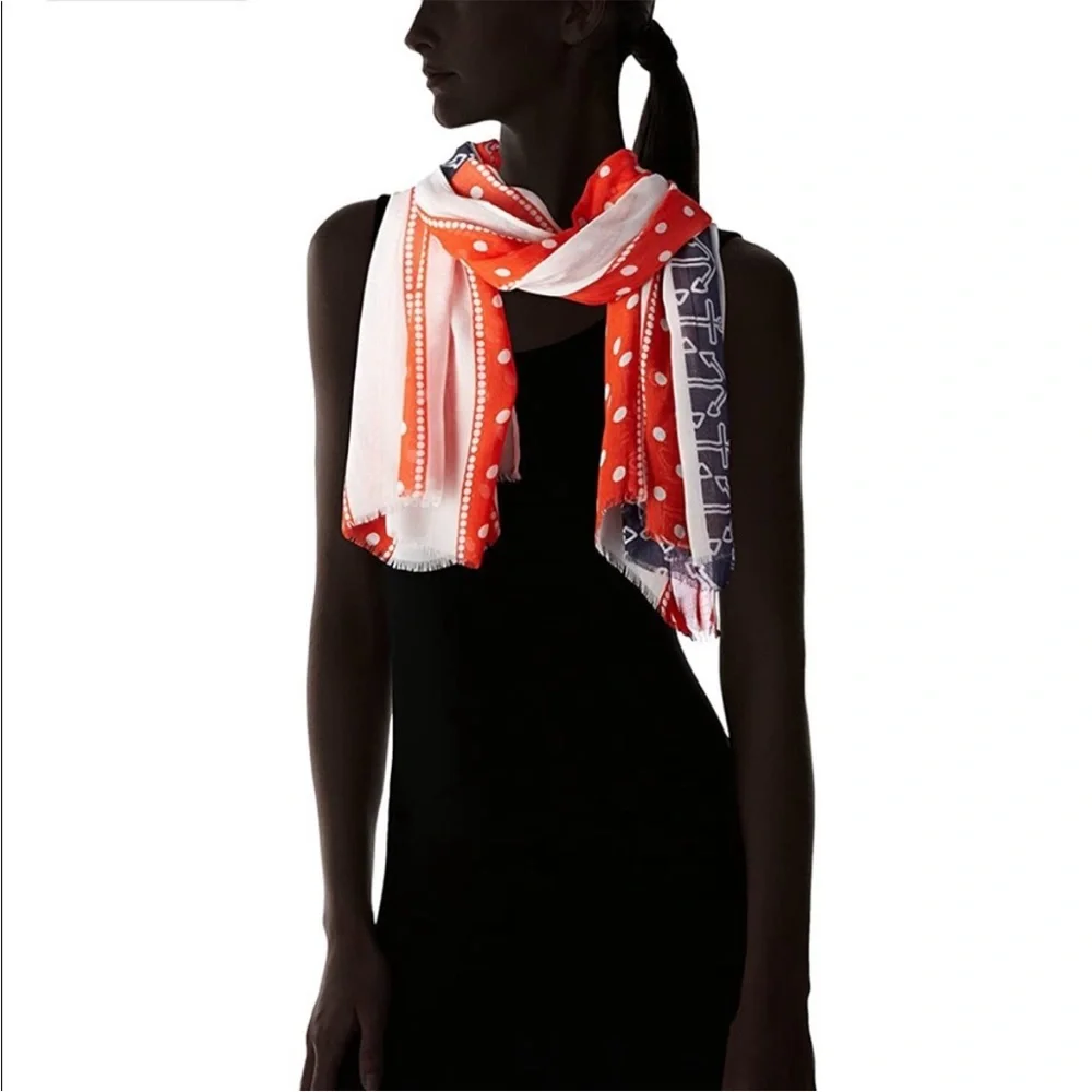 Sperry American Flag Scarf Nautical Red White Blue patriotic USA 🇺🇸 NWT - Picture 2 of 3